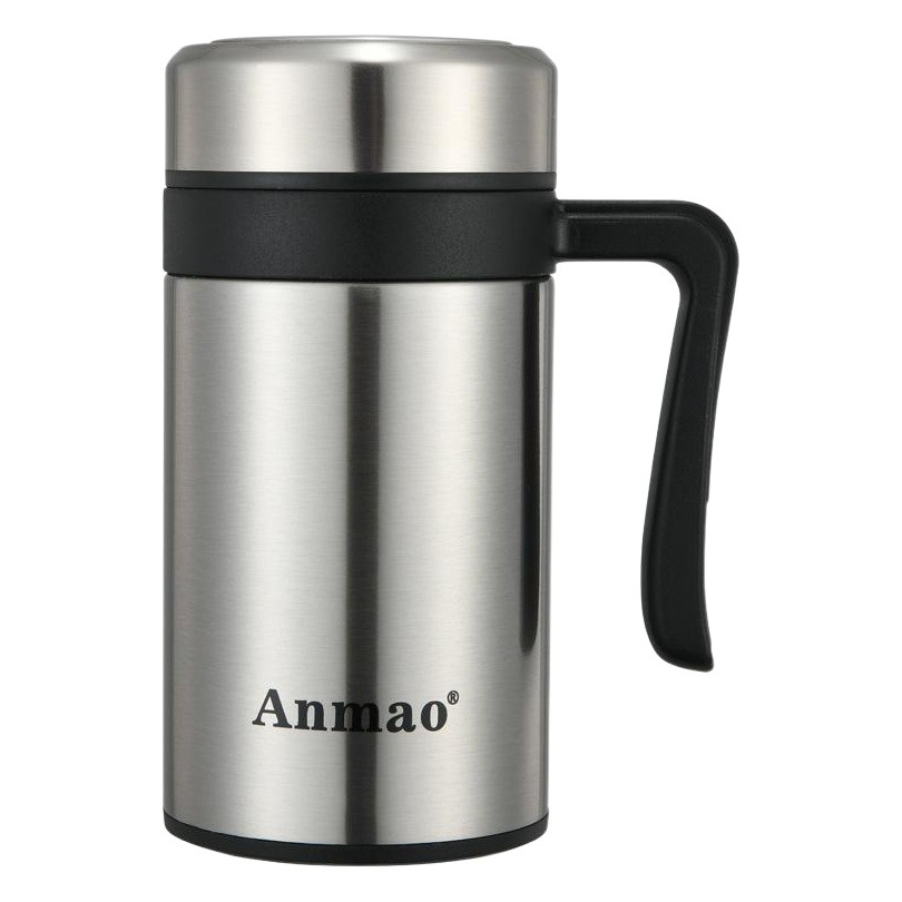 Anmao 304 stainless steel business thermos cup office with handle filter tea cup printing LOGO
