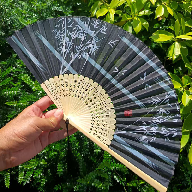Picture of Folding Fan Bamboo Ancient Fan Student Girl Chinese Style Small Fan Scenic Spot Export Wholesale Retail Gift Decorative Fan