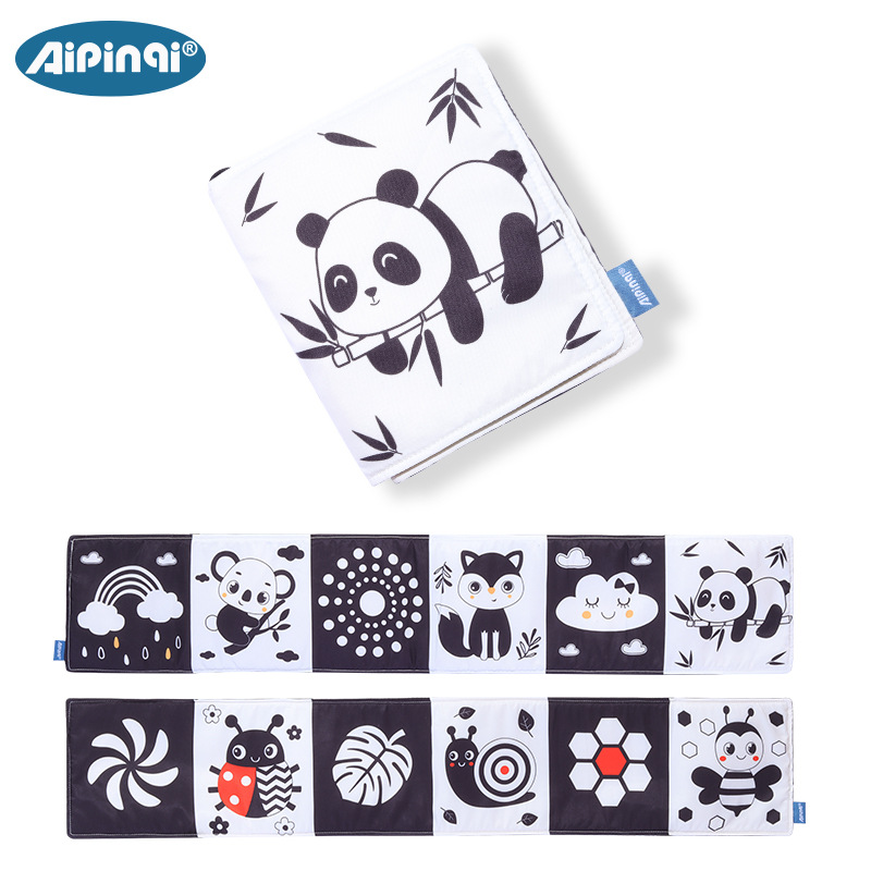 Picture of New listing black and white bed cloth book baby bed circumference baby tear can bite baby cloth book spot wholesale