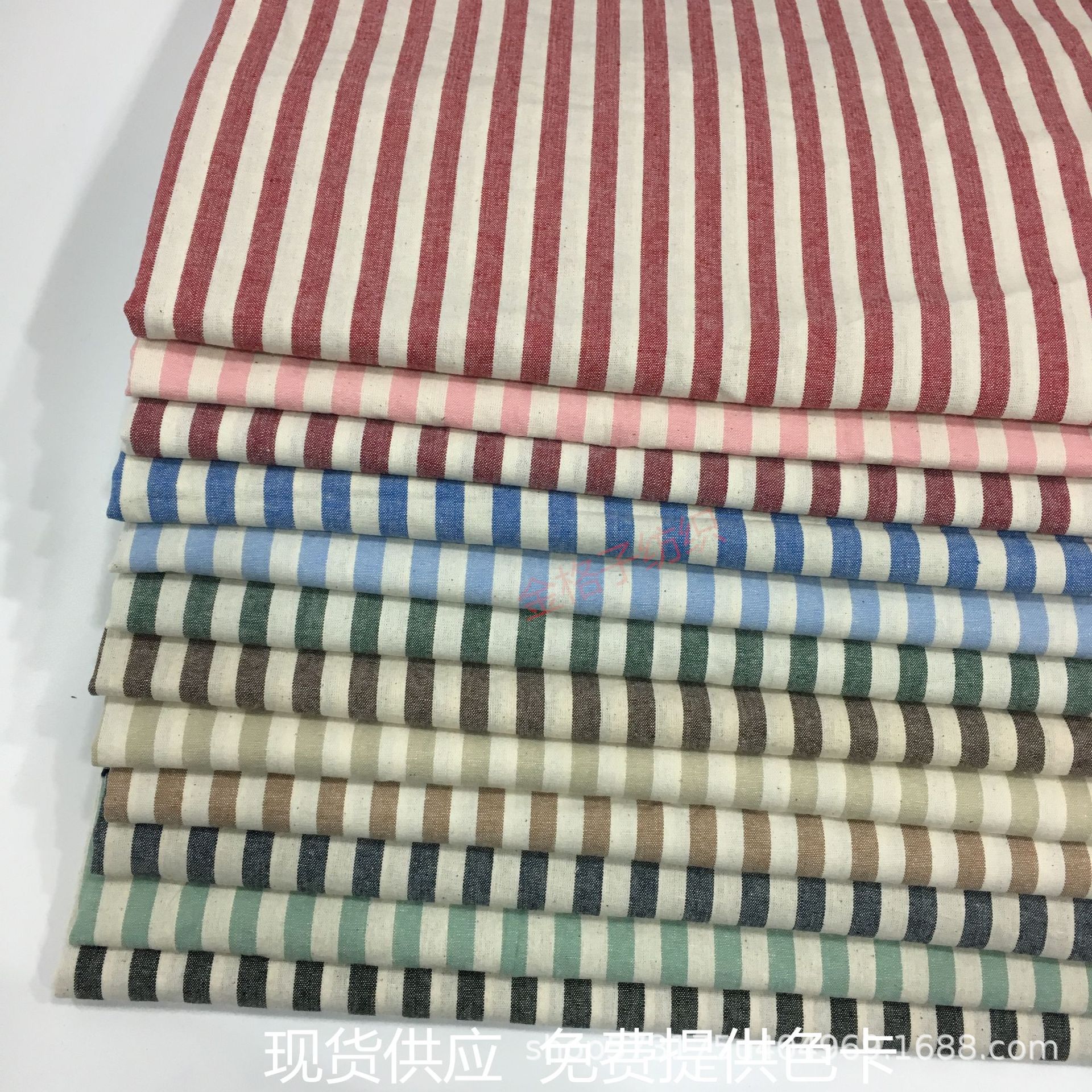 Cotton yarn-dyed striped cloth shirt fabric four seasons children's clothing shoes and hats luggage apron fabric 9MM sliver fabric