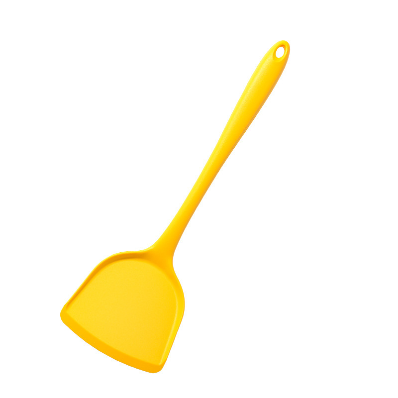 Picture of New Chinese Yellow All-inclusive Silicone 8-piece Kitchen Tools Kitchenware Set Cooking Shovel Spoon Stir-frying Shovel with Storage Bucket