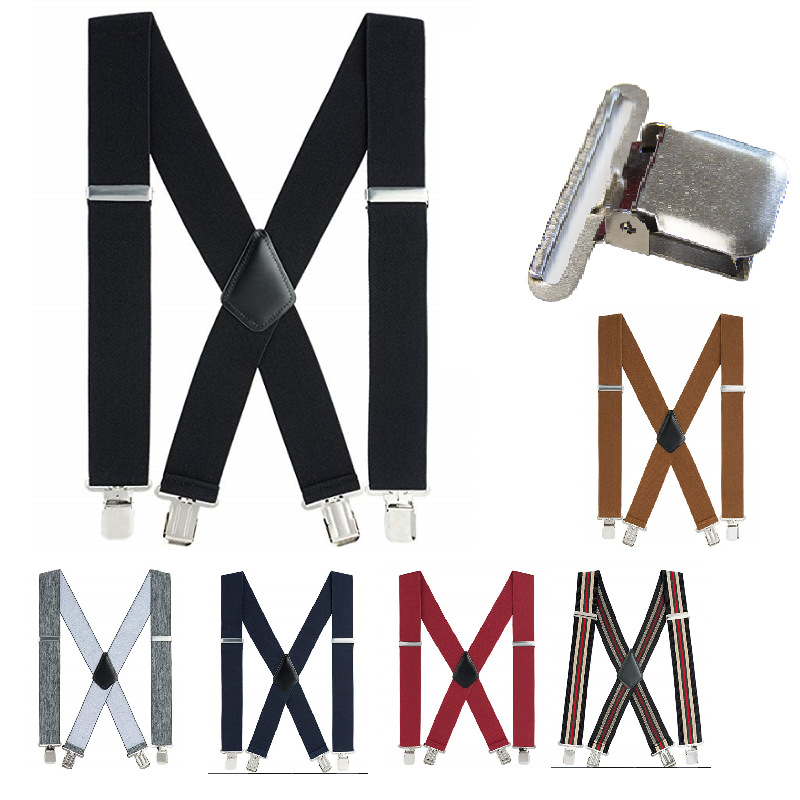 Picture of Cross mirror e-commerce men's strap clip widened 5.0cm suspenders adult men's work strap clip men's strap