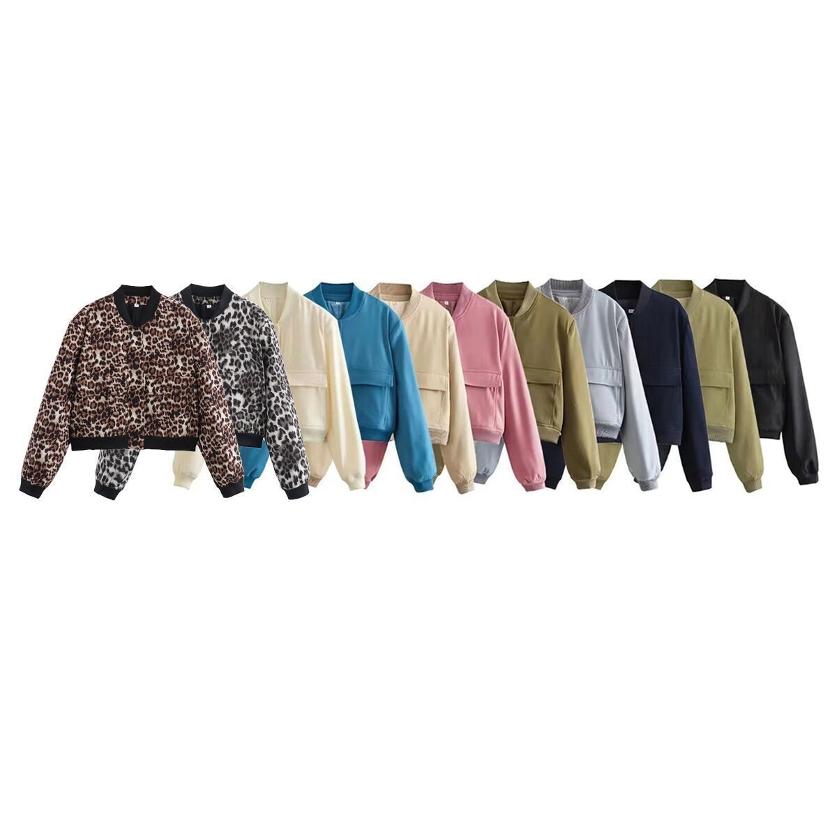 Cross-Border European and American Style Foreign Trade Women's Clothing Wholesale 2024 Autumn New Large Flap Pocket Pants Bomber Jacket