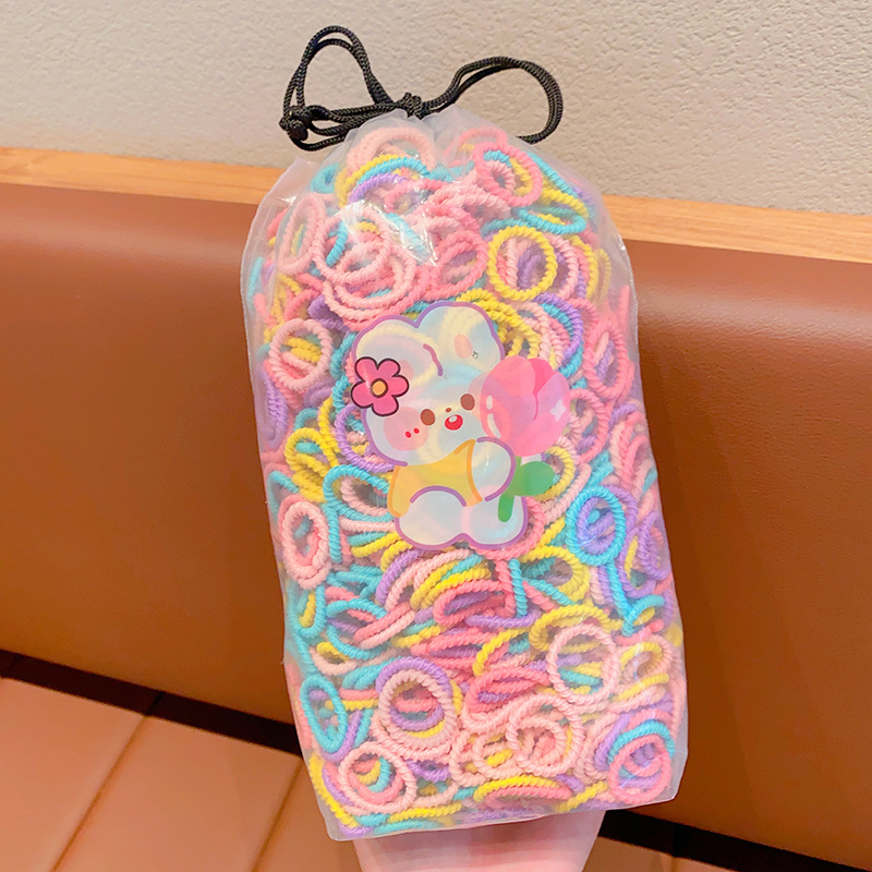 Picture of 600 children's good elasticity does not hurt the hair rubber band baby hair thumb hair band Little girl hair rope hair rope