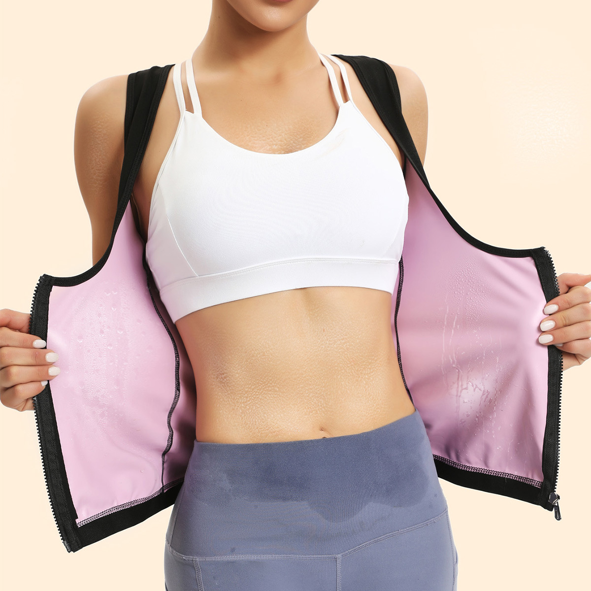 Picture of Amazon Women's Sports Body plus size Tunic Cross-border European and American Sweat Clothing Fitness Sweat-wicking Abdominal Shaper