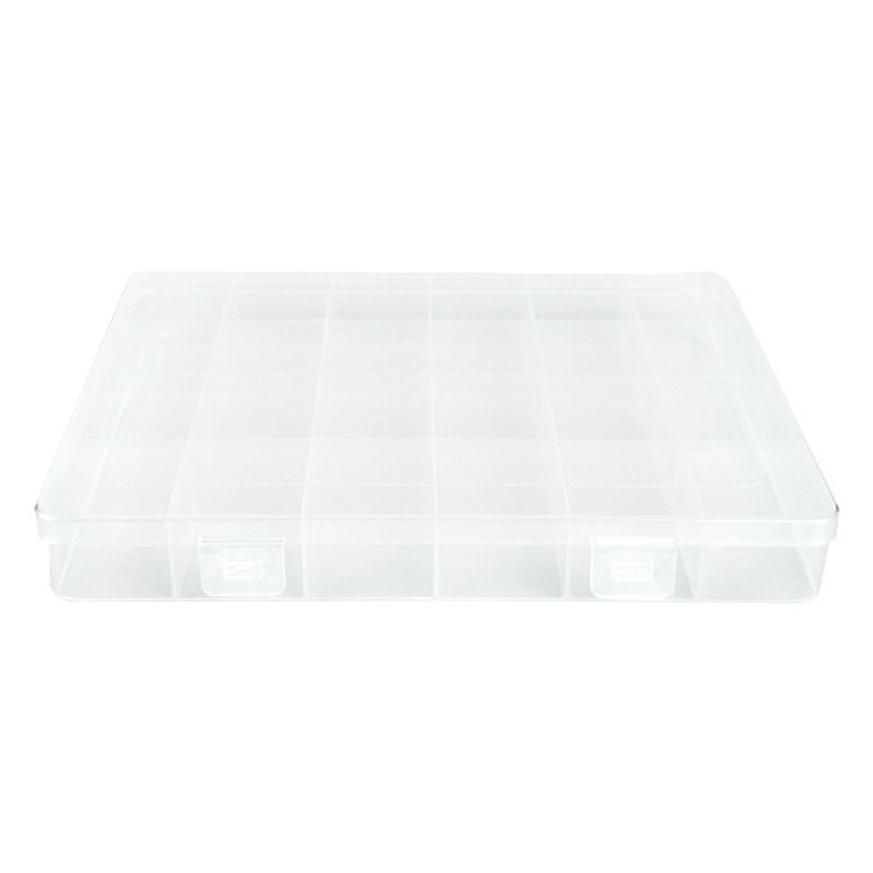 Large Fixed 24-Gage Multi-Gage Storage Box Hardware Parts Dividing Box with Lid Plastic Storage Box Jewelry Dividing Box