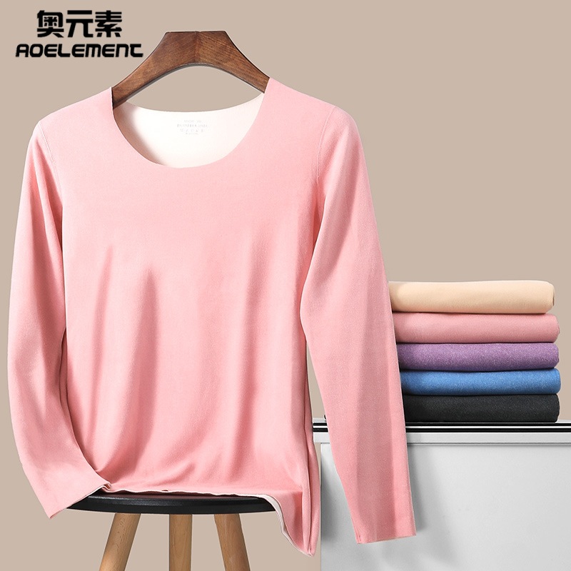 Picture of Seamless Thermal Underwear Women's Suit fleece-lined Thickened Top Base Shirt Inner Wear Thin Cold-proof Autumn Clothes Autumn Pants Autumn and Winter