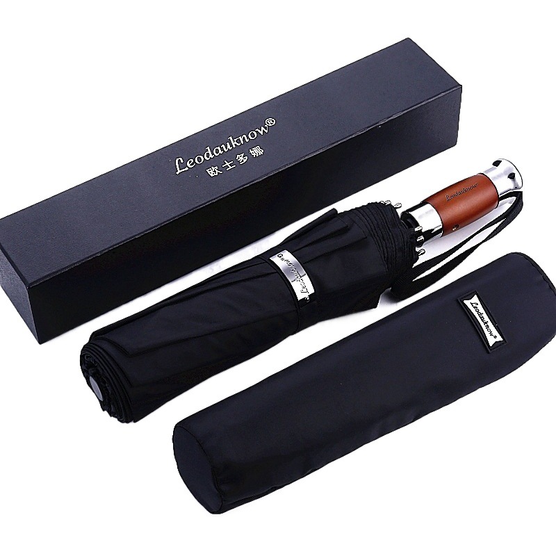 Ostona Full-automatic Umbrella Folding Ten-bone Double-size Sunny Umbrella Dual-use Gift Box Gift Umbrella