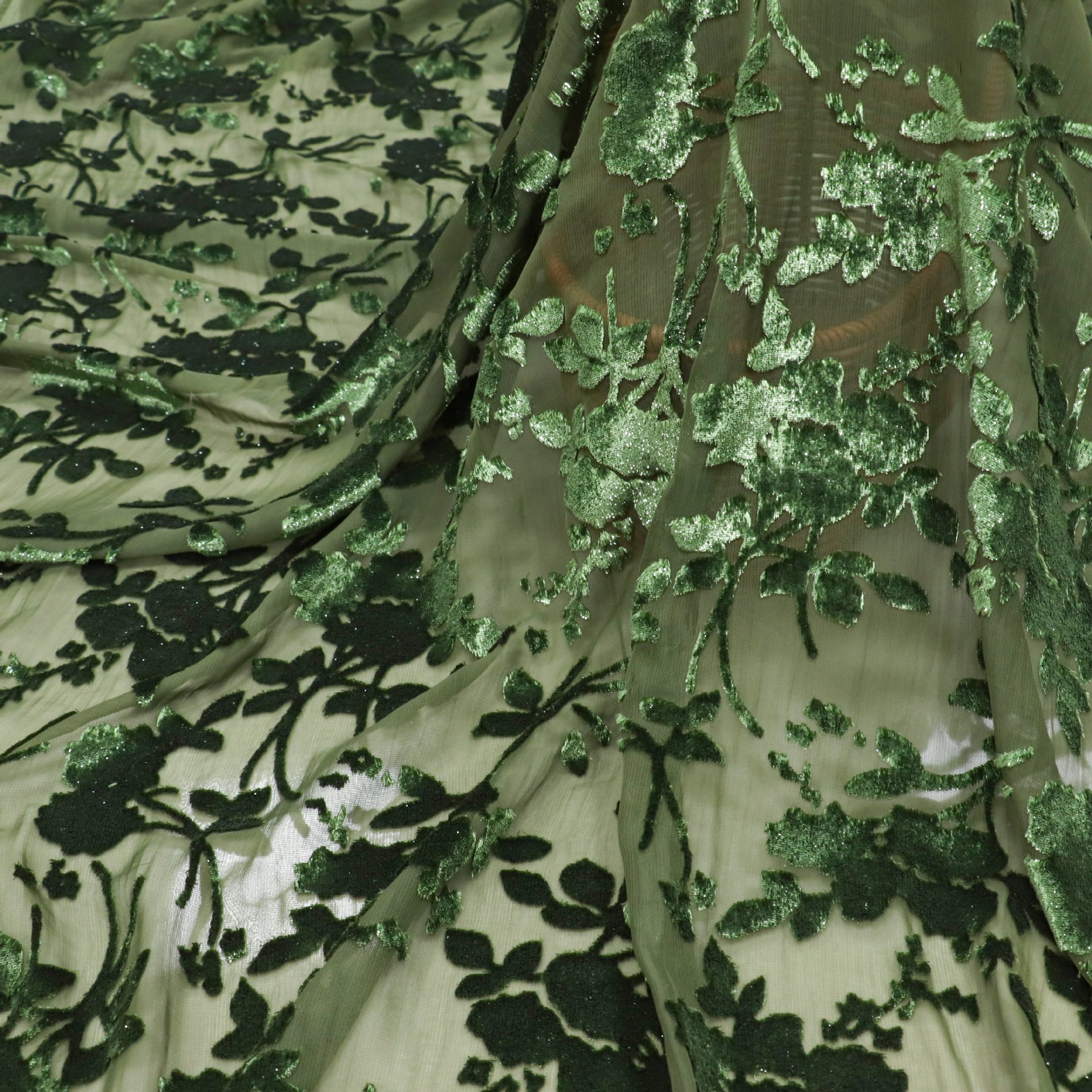 Picture of Factory wholesale woven brocade viscous brocade polyester semi-bright silk rotten flower burnt velvet fabric nightdress cheongsam skirt fabric