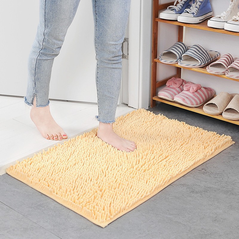 Picture of Floor Mats Wholesale Chenille Long Hair Floor Mats Bedroom Kitchen Living Room Carpet Bathroom Entrance Water-Absorbent Non-Slip Floor Mats