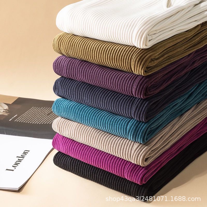 Casual Straight Leg Pants 40.00 kg-150.00 kg plus size fleece-lined Thickened Corduroy Autumn and Winter 2024 New Straight Leg Wide Leg Pants for Women