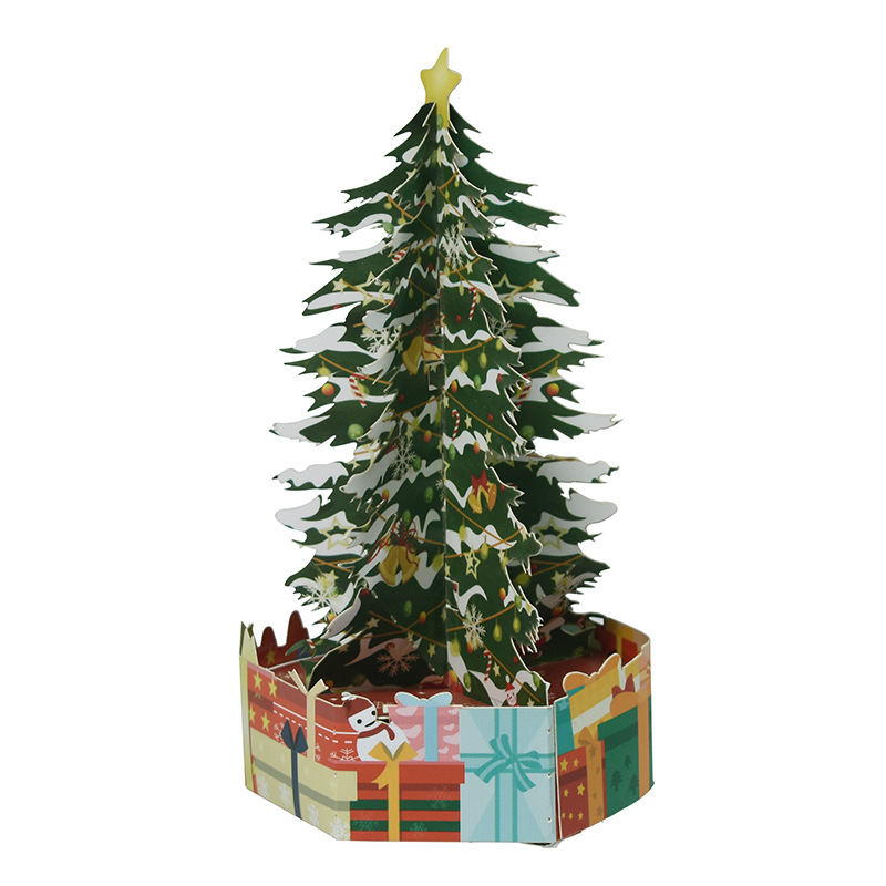 Picture of New Creative Amazon Cross-Border 3D Greeting Card Holiday Greetings Handmade Card Color Printed Christmas Lettering