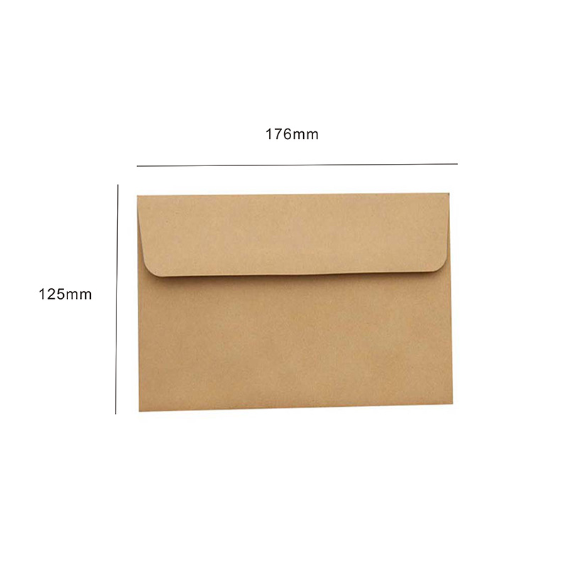Picture of White Greeting Card Invitation Letter Wedding Invitation Envelope Thickened Plain Color Retro Western Style Invitation Card Kraft Paper Envelope Bag