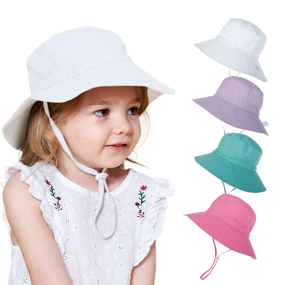 Picture of Spring and summer European and American new sun hat for boys and girls baby breathable quick-drying beach hat for children sunscreen adjustable fisherman hat