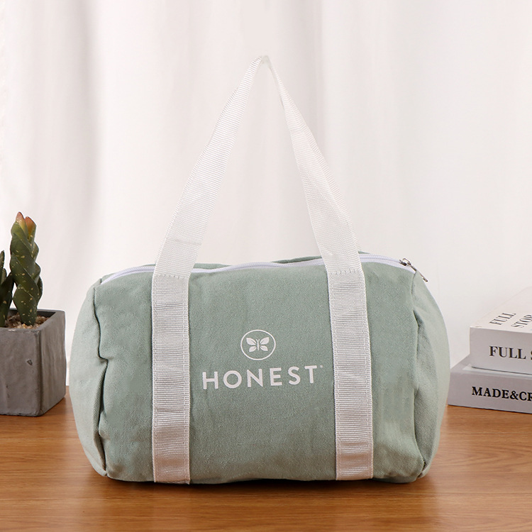 Large-Capacity Travel Storage Canvas Bag, Simple and Fashionable Portable Cotton Bag, Canvas Zipper Bag, Customizable and Portable