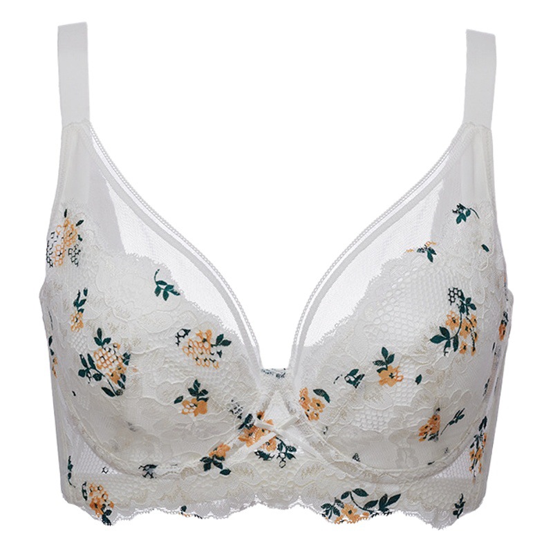 Factory Sexy Lace Large Size Underwear Women's Push-Up Breast Reduction Anti-Sagging Big Breast Revealing Small Bra Thin Bra E