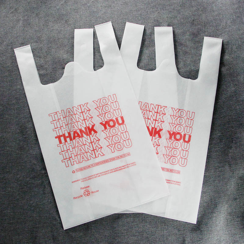Export to Europe and the United States non-woven vest bag hot pressing shopping vest bag portable garment bag thank you bag