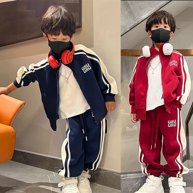 Picture of Children's Clothing, Boys' Fashion Suits, Autumn Clothing, Long-Sleeved Cardigan Jackets, Casual Pants, Kidsren's Sportswear Two-Piece Set