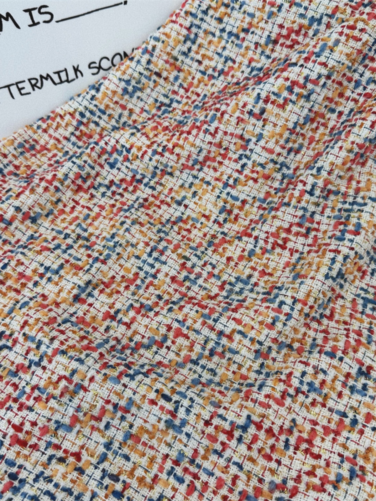 Picture of Tweed Style Woolen Colorfulful Woven Spring and Summer Outwear Clothing Terry Handmade DIY Bag Fabric