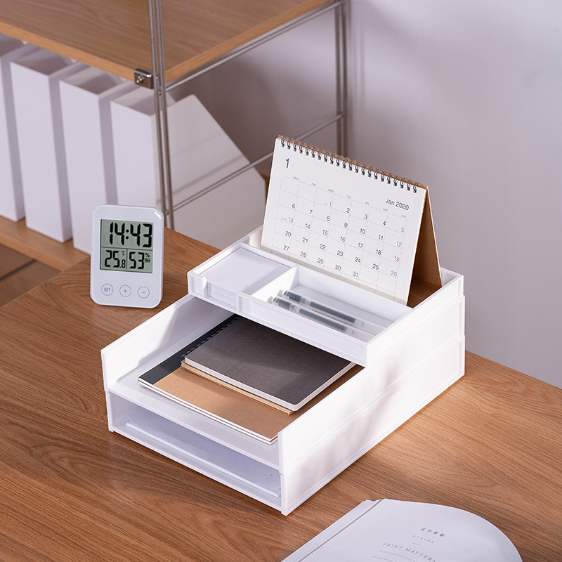Praise A4 file rack wholesale desktop file sorting storage box multi-layer plastic data file storage rack