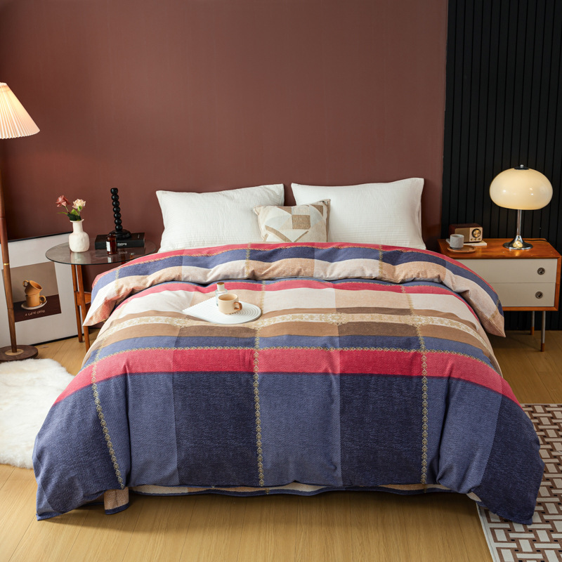 Picture of Cotton brushed duvet cover single piece modern simple single double dormitory thickened quilt cover pure cotton duvet cover single piece