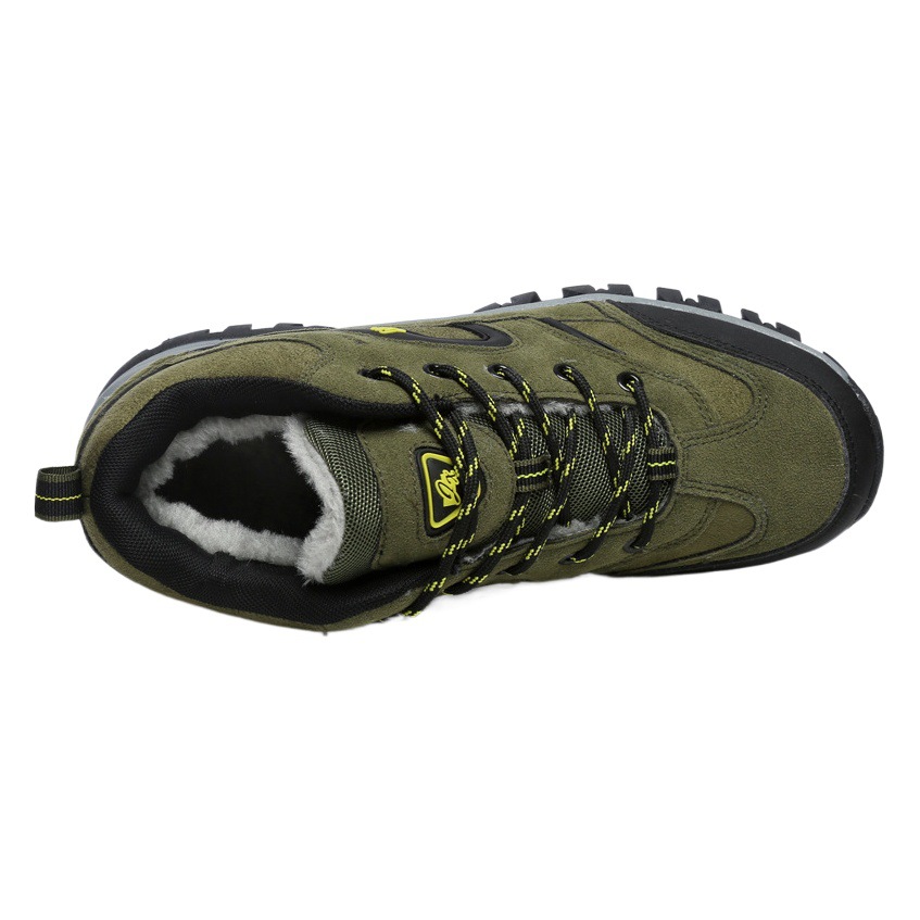 Plus size fleece-lined hiking shoes men and women winter outdoor sneaker warm cotton shoes waterproof hiking shoes in stock wholesale