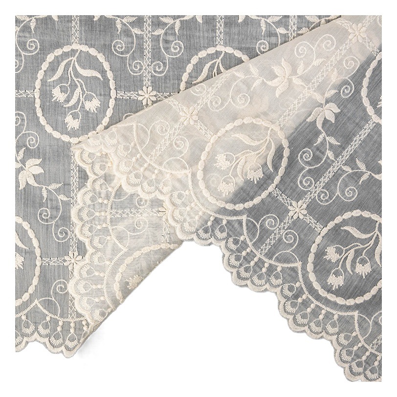 2023 new multi-Dragon lace embroidery cotton flower embroidery tablecloth curtain fabric doll clothing accessories wholesale