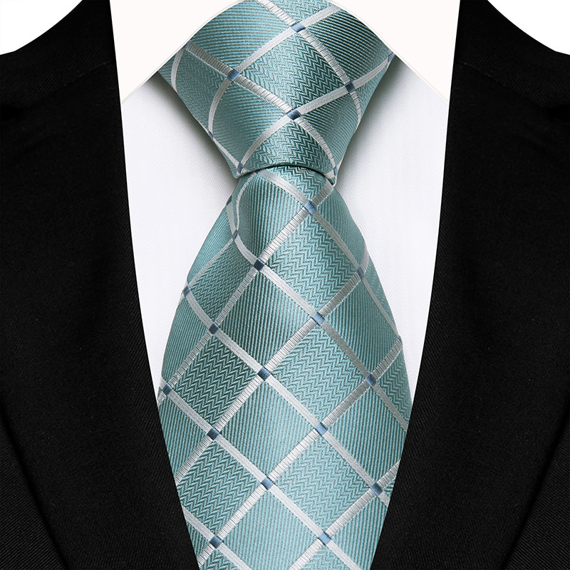 Picture of Men's Tie Polyester Jacquard Fabric Dress Business Stripe Red Wedding Groom Best Man Hand Tie Tie