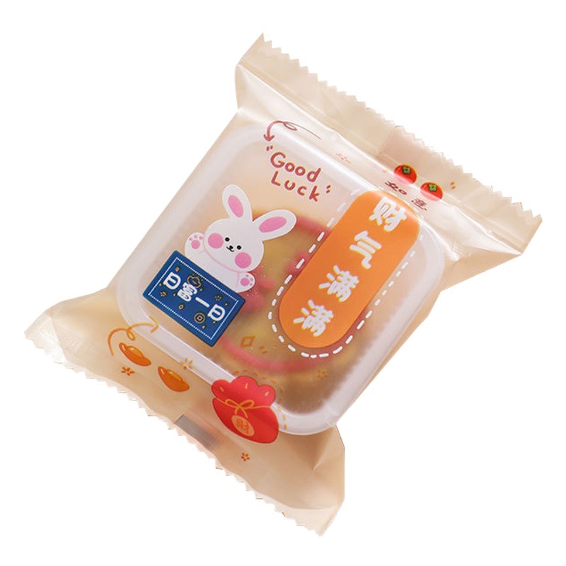 2025 New Original Mid-Autumn Rabbit Mooncake Packaging Bag Cantonese Ice Skin Mooncake Transparent Machine Sealing Bag Wholesale