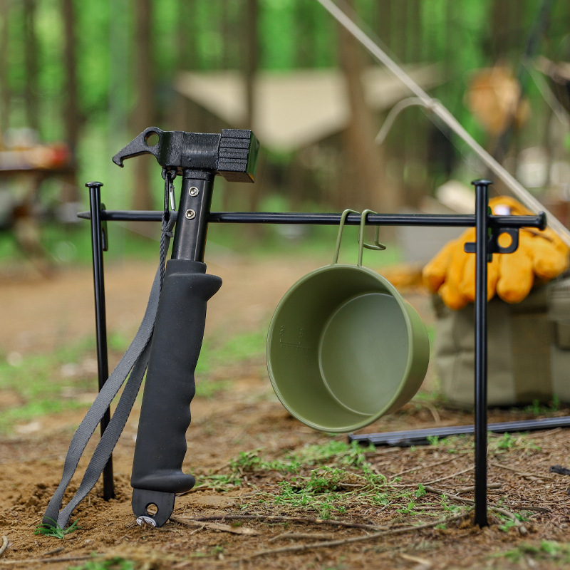 Picture of Outdoor Camp Nail Hammer Multifunctional Soft Rubber Handle Hammer Camping Tent Sky Curtain Windproof Camp Nail Hammer Nail Puller