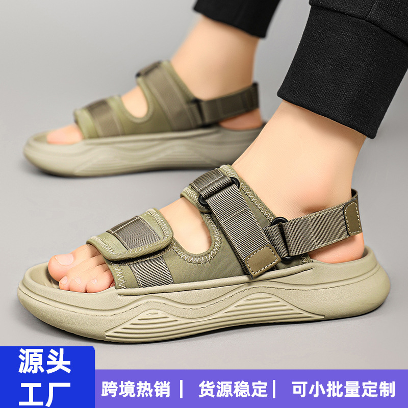 Cross-Border Large Size Summer New Outdoor Leisure Trendy Men's Sandals for Outer Wear Soft-Soled Youth Beach Shoes