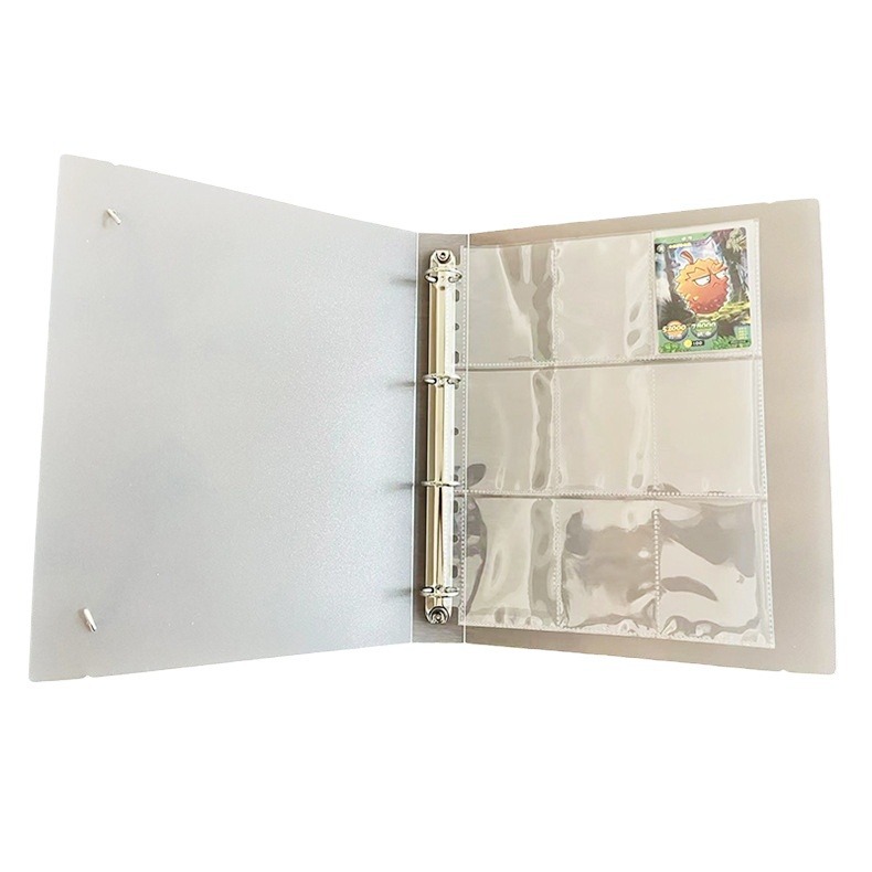 Picture of Card Book Inner Page 9 Palace Loose-leaf Core Game Card Book PP Double-sided 3-hole A4 Transparent Album Replacement Card Book