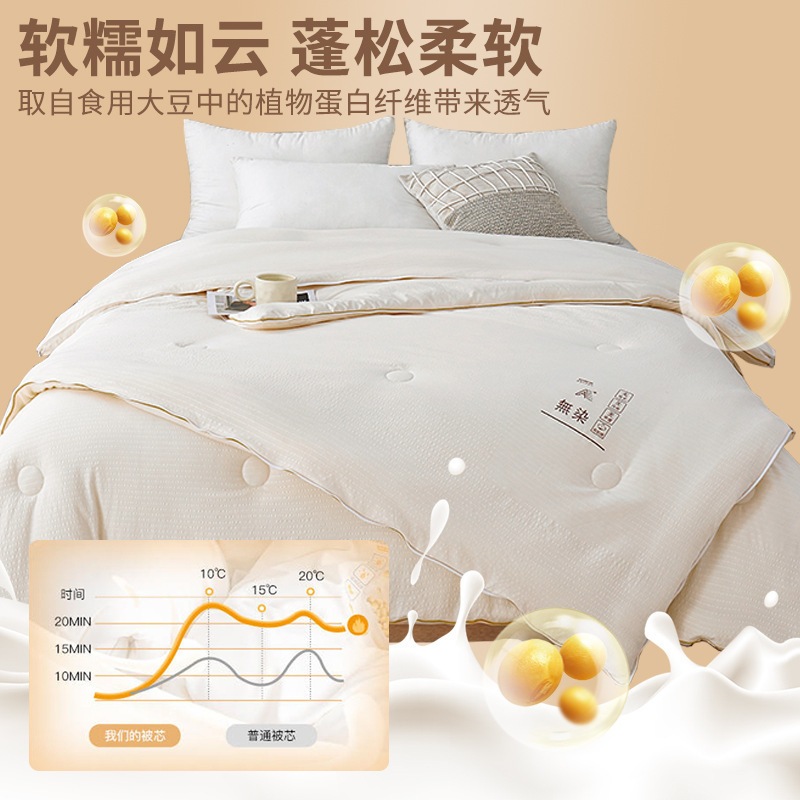 Picture of Quilt winter quilt thickened warm quilt soybean fiber quilt two-in-one zipper twin letter quilt core