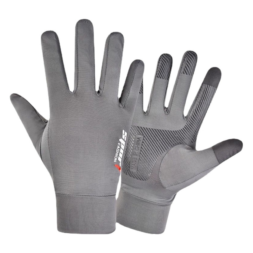 Fishing Gloves for Men and Women, Summer Ice Silk, Uv Protection, Touchscreen Compatible for Driving and Cycling, Two-Finger Design for Delivery Work