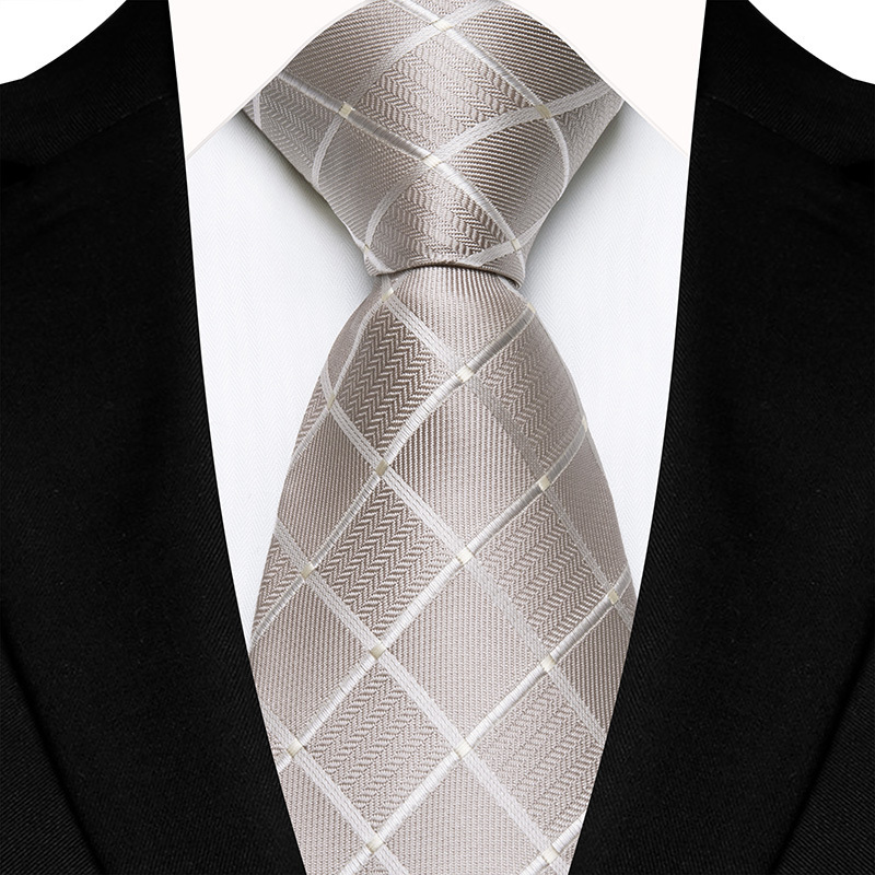 Picture of Men's Tie Polyester Jacquard Fabric Dress Business Stripe Red Wedding Groom Best Man Hand Tie Tie