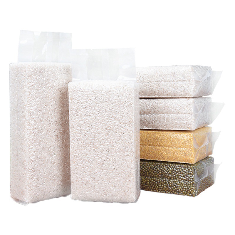 Rice Brick Vacuum Bag Transparent Rice Vacuum Packaging Bag Millet Square Brick Organ Bag Nylon Compressed Plastic Sealed Bag