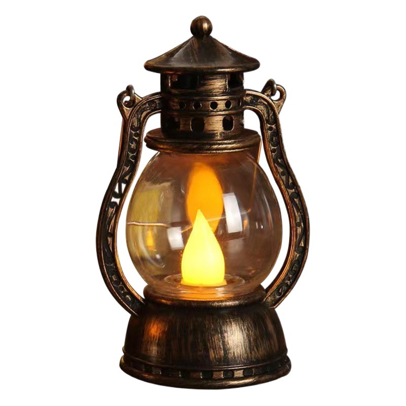 Vintage lantern nightlight bedroom bedside lamp ins camping unplugged LED decorative ornaments Christmas atmosphere light