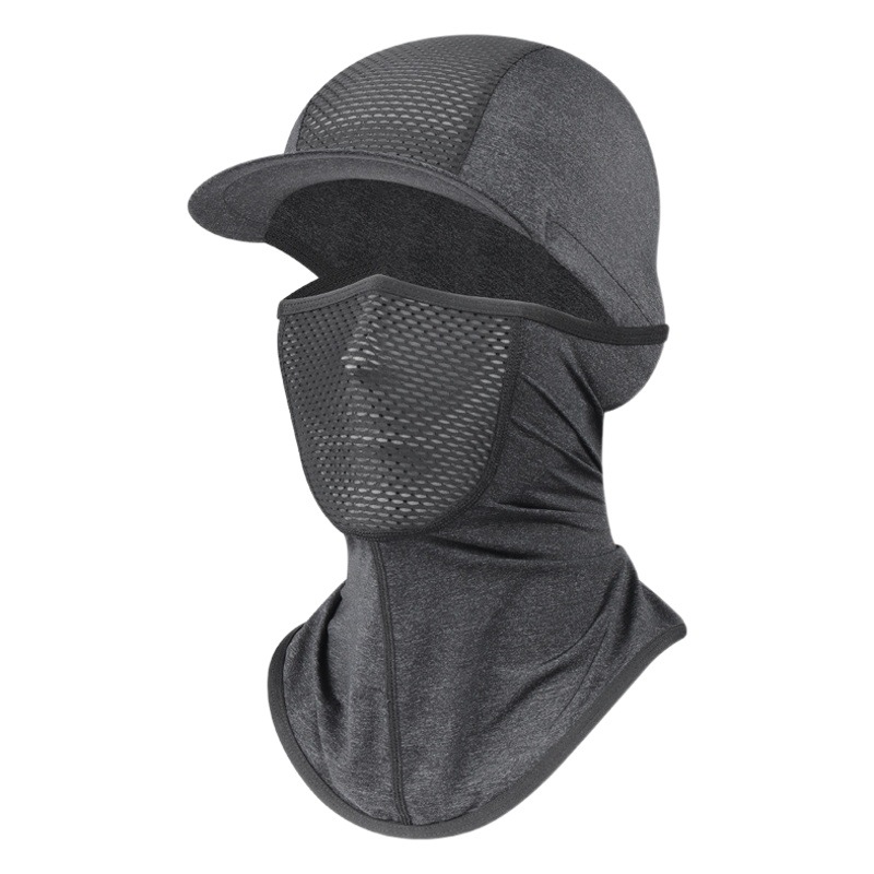 Summer riding mask with hat brim all-inclusive pullover sunshade scarf outdoor sports motorcycle headgear ice silk face cover