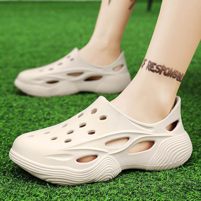 Summer men's hole closed toe hollow-out new platform non-slip slippers sports outdoor beach shoes driving sandals men