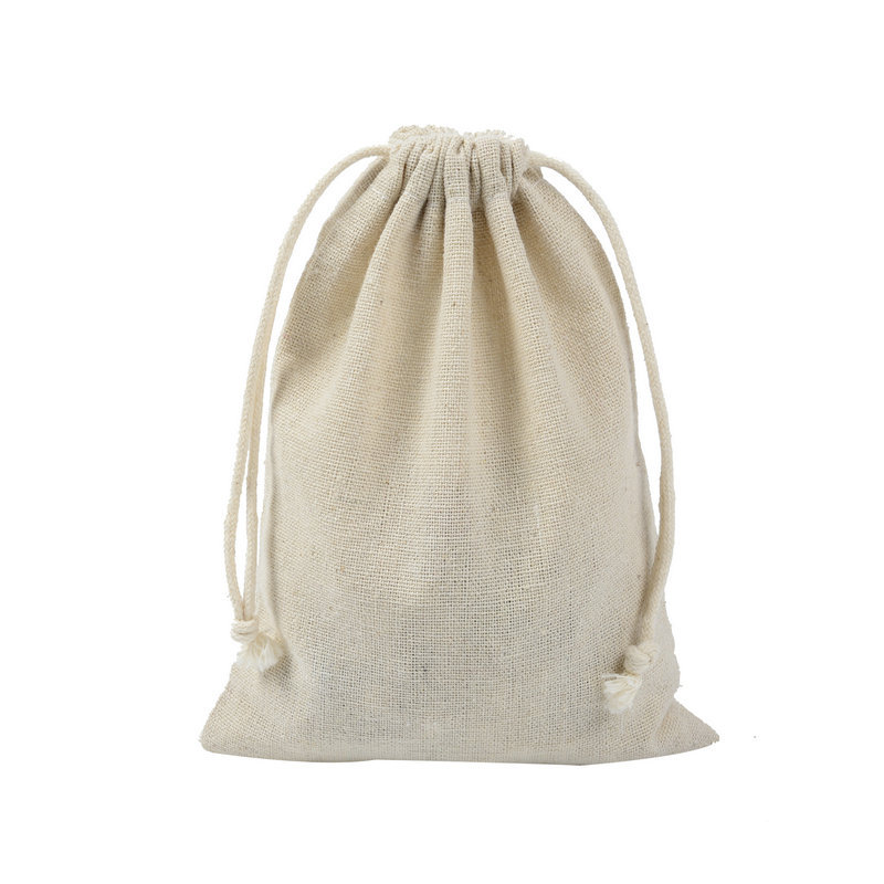Picture of Spot Cotton Drawstring Flap Pocket Pants Wholesale Storage Bag Travel Cloth Bag Cotton Linen Bag Bracelet Jewelry Packaging Cotton Bag