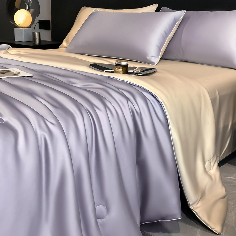 Picture of Class A Lyocell Fiber Tencel Summer Quilt Four-piece Superior Air-conditioning Quilt Summer Cool Quilt Core Machine Washable Thin Quilt