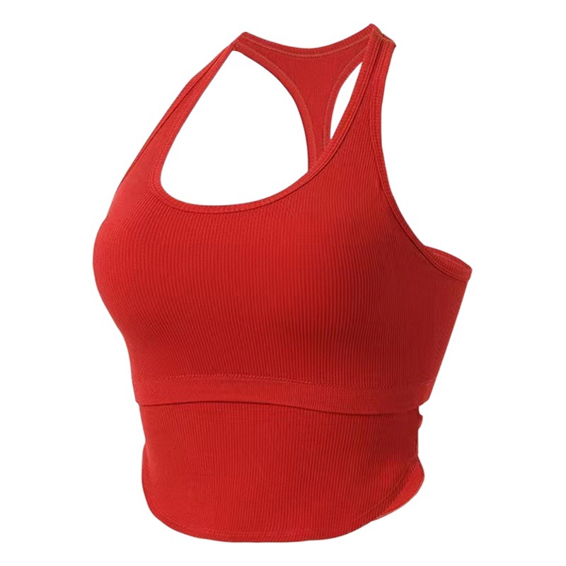 Vest-Style Yoga Bra for Women with Beautiful Back and Nude Sports Bra for Fitness Running with Padded Bra