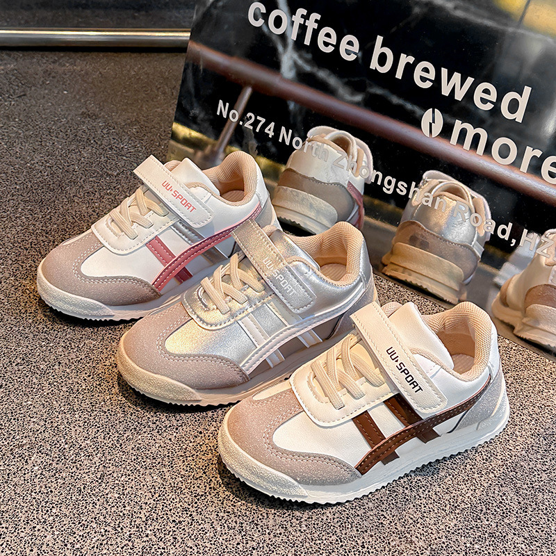 Children's sneaker Boys Forrest Gump Shoes 2025 Spring Girls New Soft Bottom silver Casual Shoes Baby Small Board Shoes