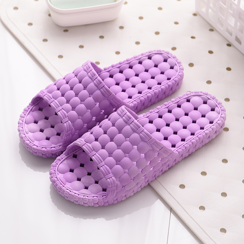 Picture of Summer Bathroom Soft Bottom Slip-on Feeling Slippers Women's Home Indoor Sanitary Hotel Bathing Household Leakage Non-slip Slippers Men's Slippers