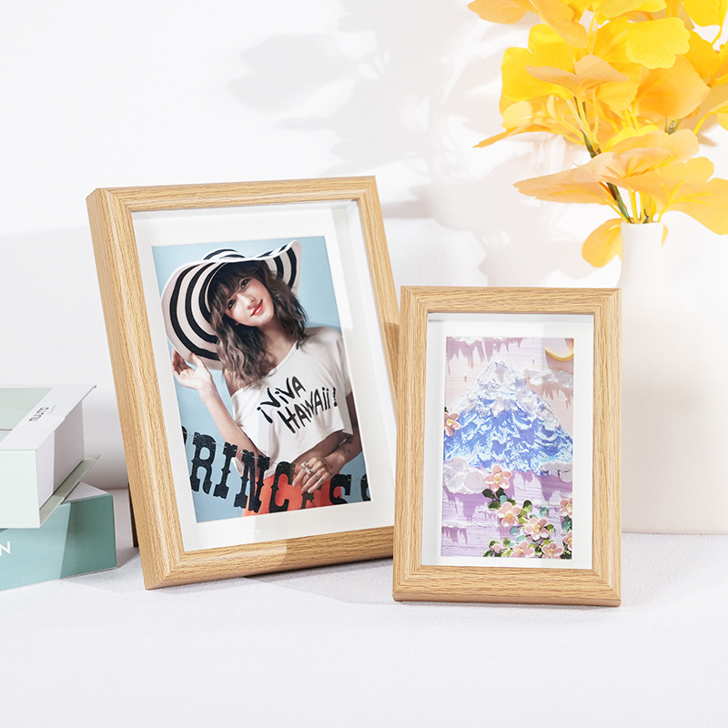 Picture of Three-dimensional 8-inch Hollow Butterfly Decorative Specimen Frame Inspirational Calligraphy Ornaments Wooden Picture Frame 7-inch Hollow Log Photo Frame