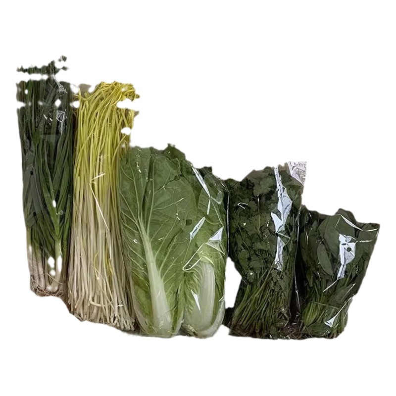 Fresh vegetable bag flat mouth trapezoidal vegetable packaging bag porous breathable packaging plastic bag fruit and vegetable fresh-keeping bag