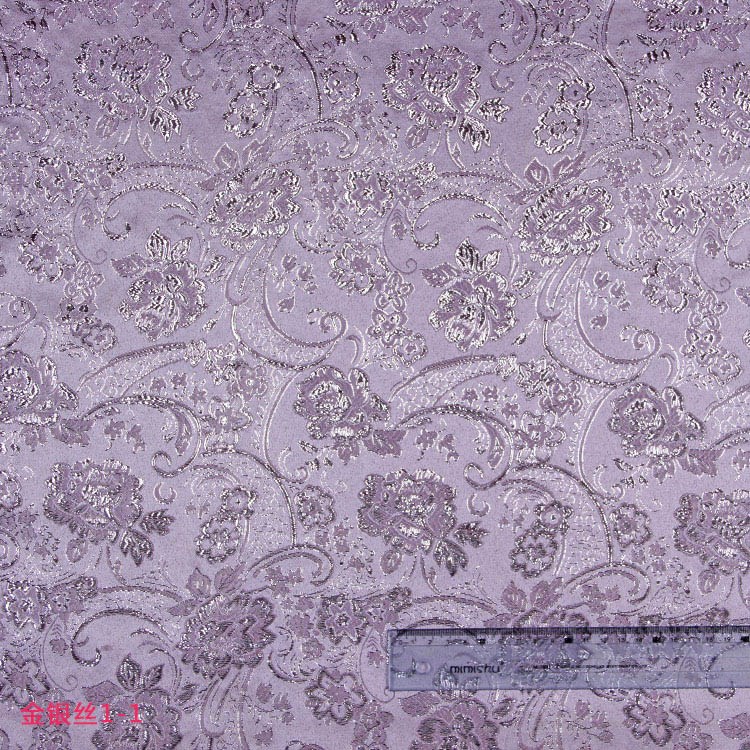 Picture of In-Stock 150cm Woven Western-Style Dyed Jacquard Fabric for Gift Box Packaging, Pink with Gold and Silver Threads Jacquard Fabric