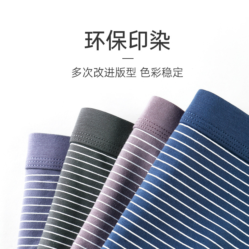 Picture of Summer Men's Underwear Modal Cotton Boxer Breathable plus size Japanese Striped Men's Boxer Underwear Head