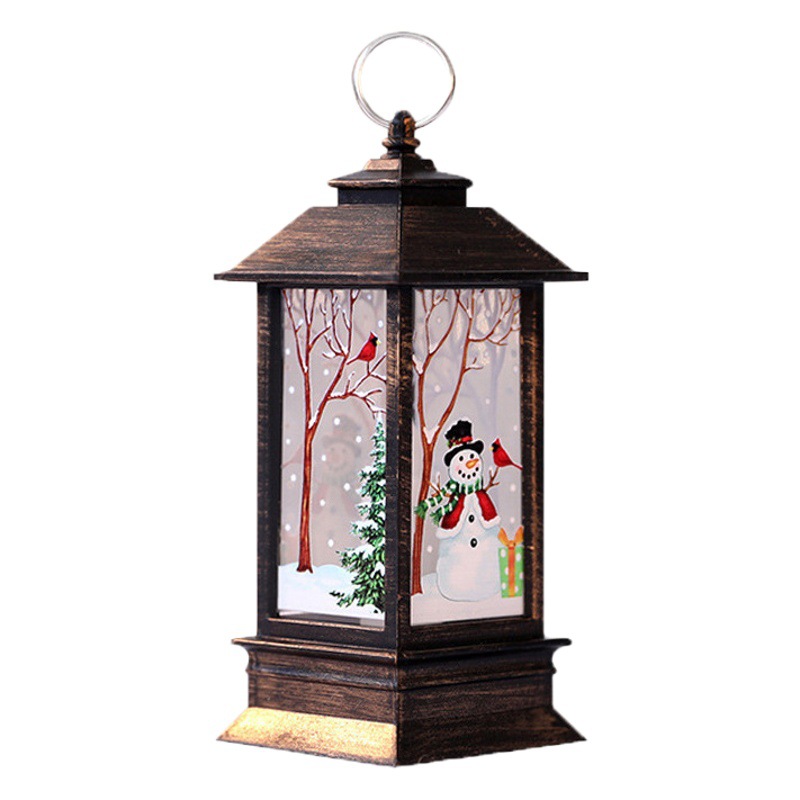Amazon Christmas Small Wind Lantern Flame Lamp Candle Lamp Small Oil Lamp Wind Lantern Christmas Decoration Gift Luminous Ornaments