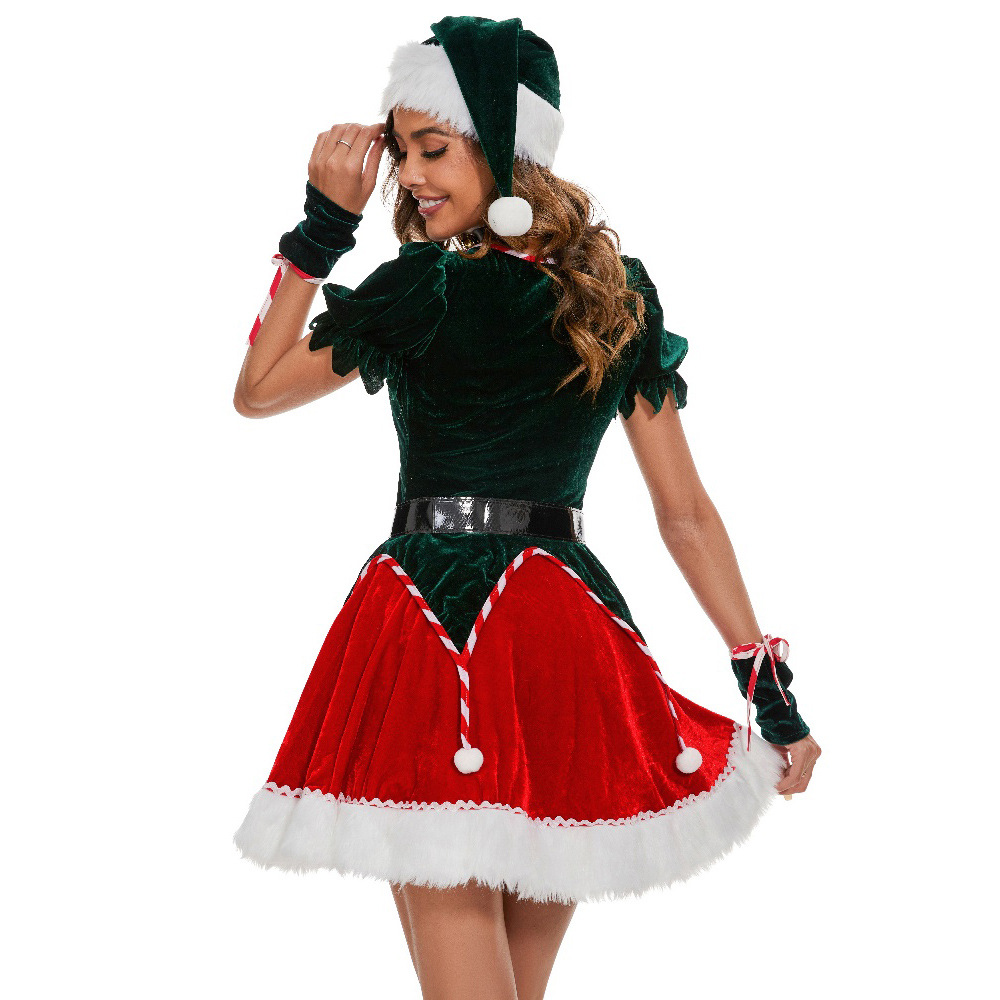 Picture of S-XXL one-piece Christmas dress Christmas clothes stage performance COS Christmas clothes party clothes Christmas clothes